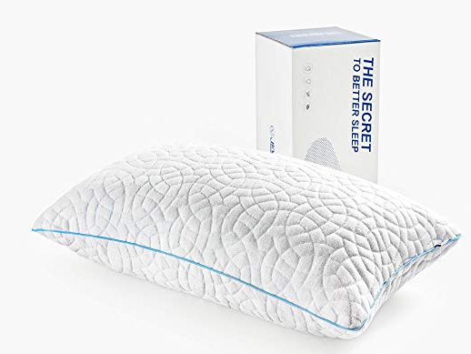 Memory Foam Pillow with Premium Adjustable Loft Bamboo Shredded and Washable Removable Pillow Cover