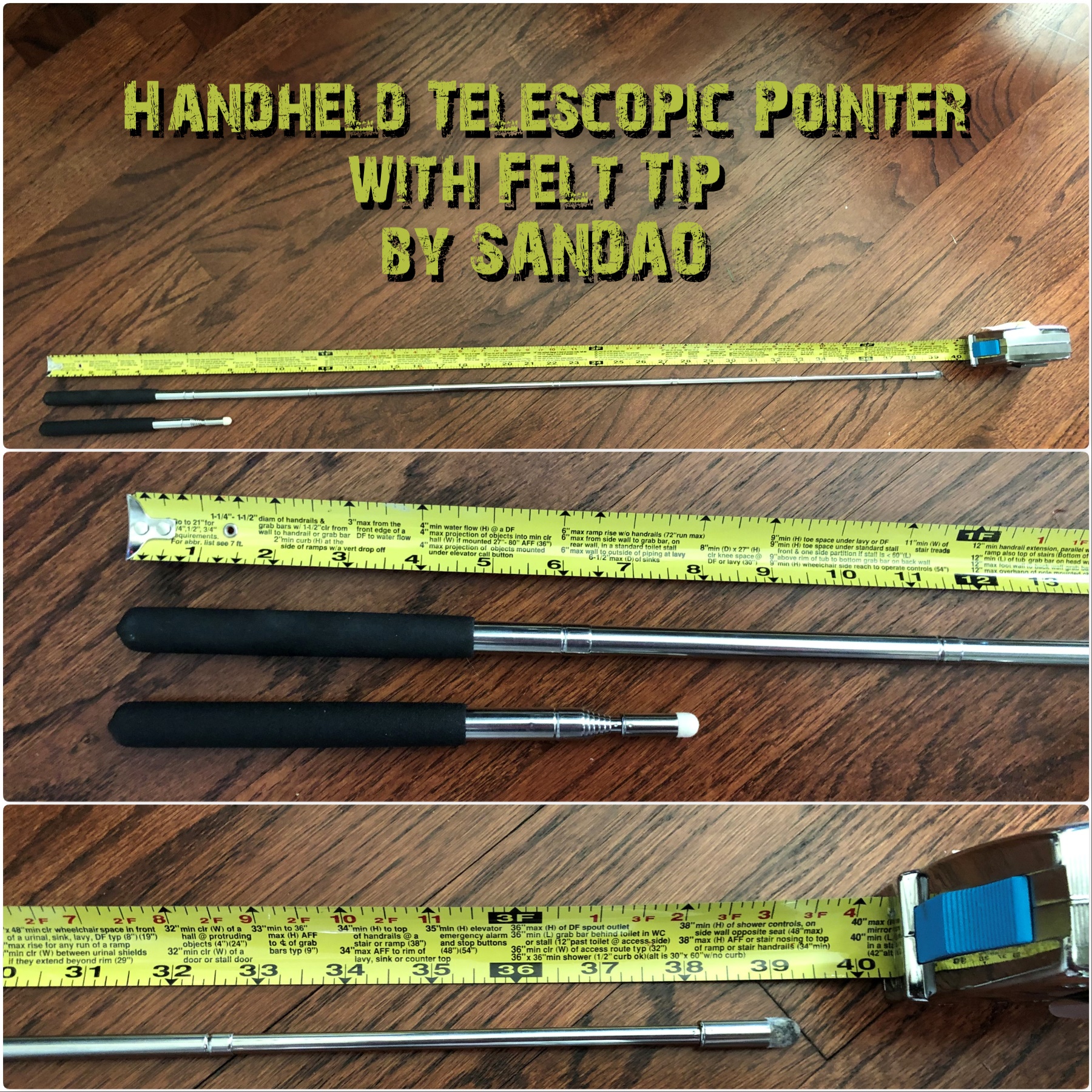 Fantastic Handheld Telescopic Pointer with Felt Tip by SANDAO