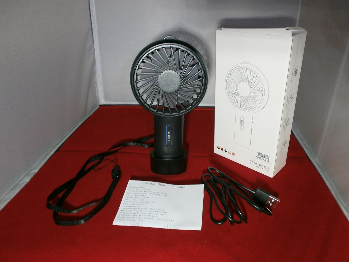 Small Personal USB Desktop Cooling Fan with Rechargeable 2600 mAh Battery by LOBKIN