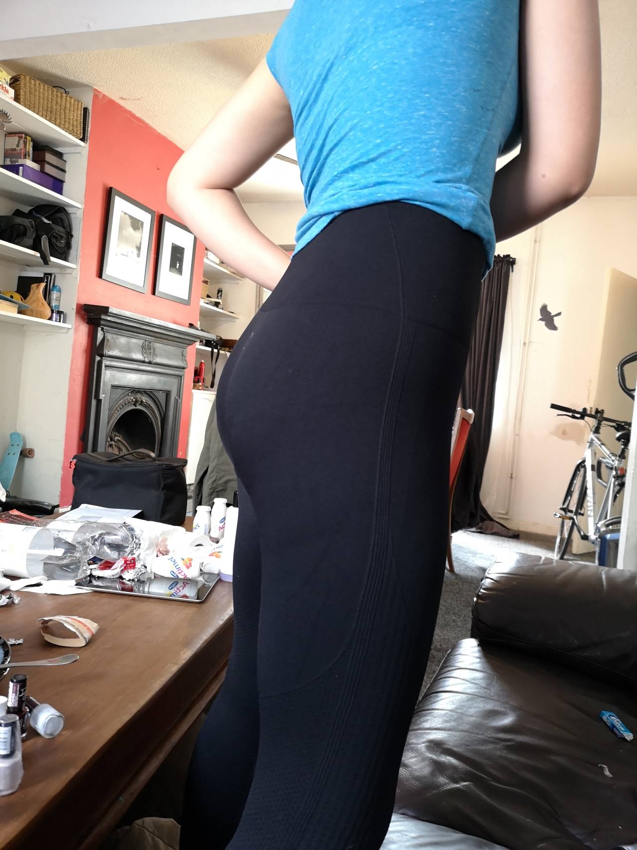 Nice fit & feel, but odd pattern/ribbed fabric on parts of the leggings
