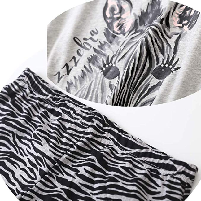 Sleepwear Print Tee and Shorts Pajama Set