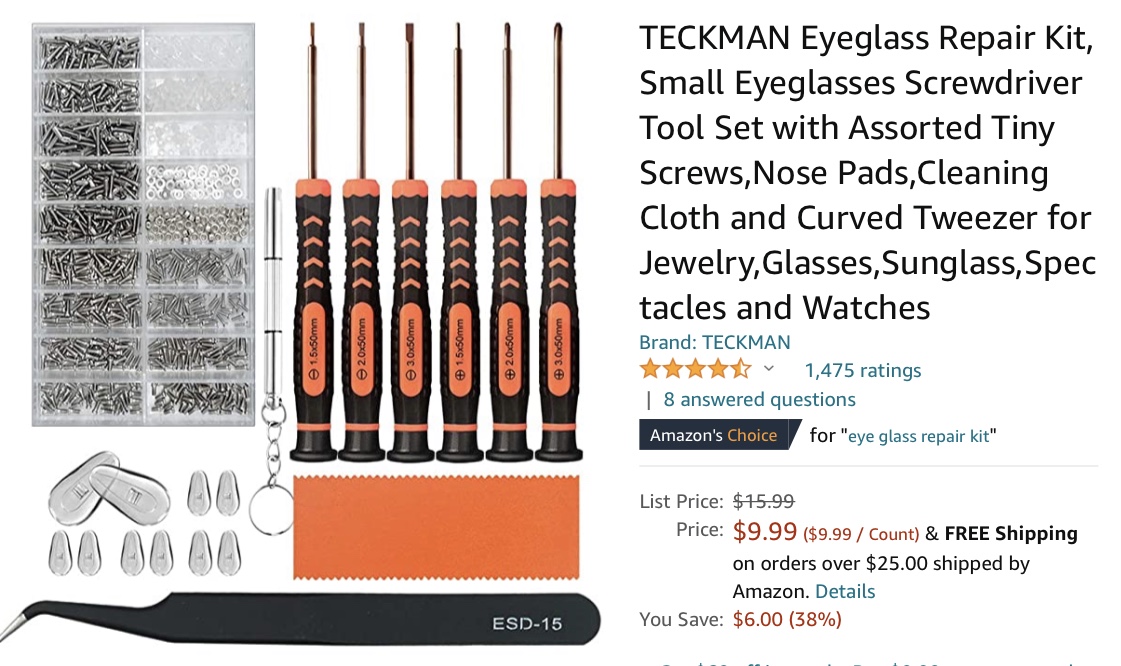 Teckman Eyeglass Repair Kit