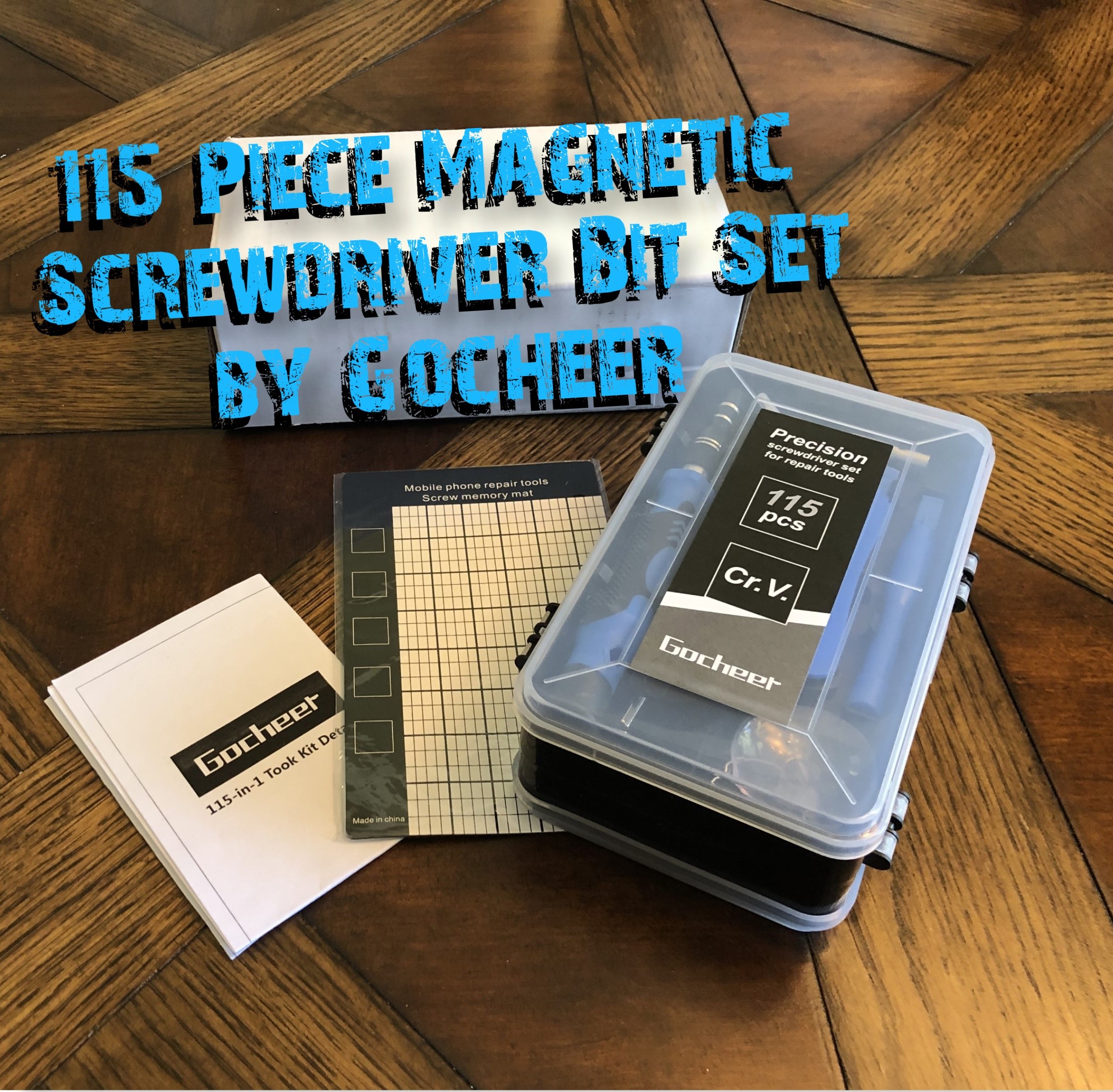 Review of the: 115 Piece Magnetic Screwdriver Bit Set (Blue) by Gocheer