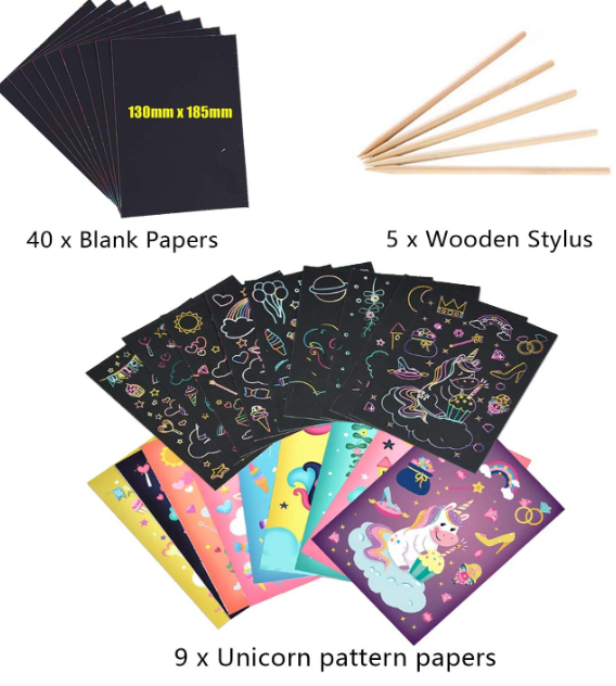 Scratch Art Set with Patterns for Kids