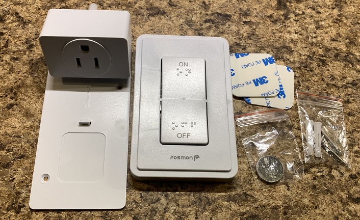 Wireless Outlet Remote Control with Outlet Receiver and Wall Switch