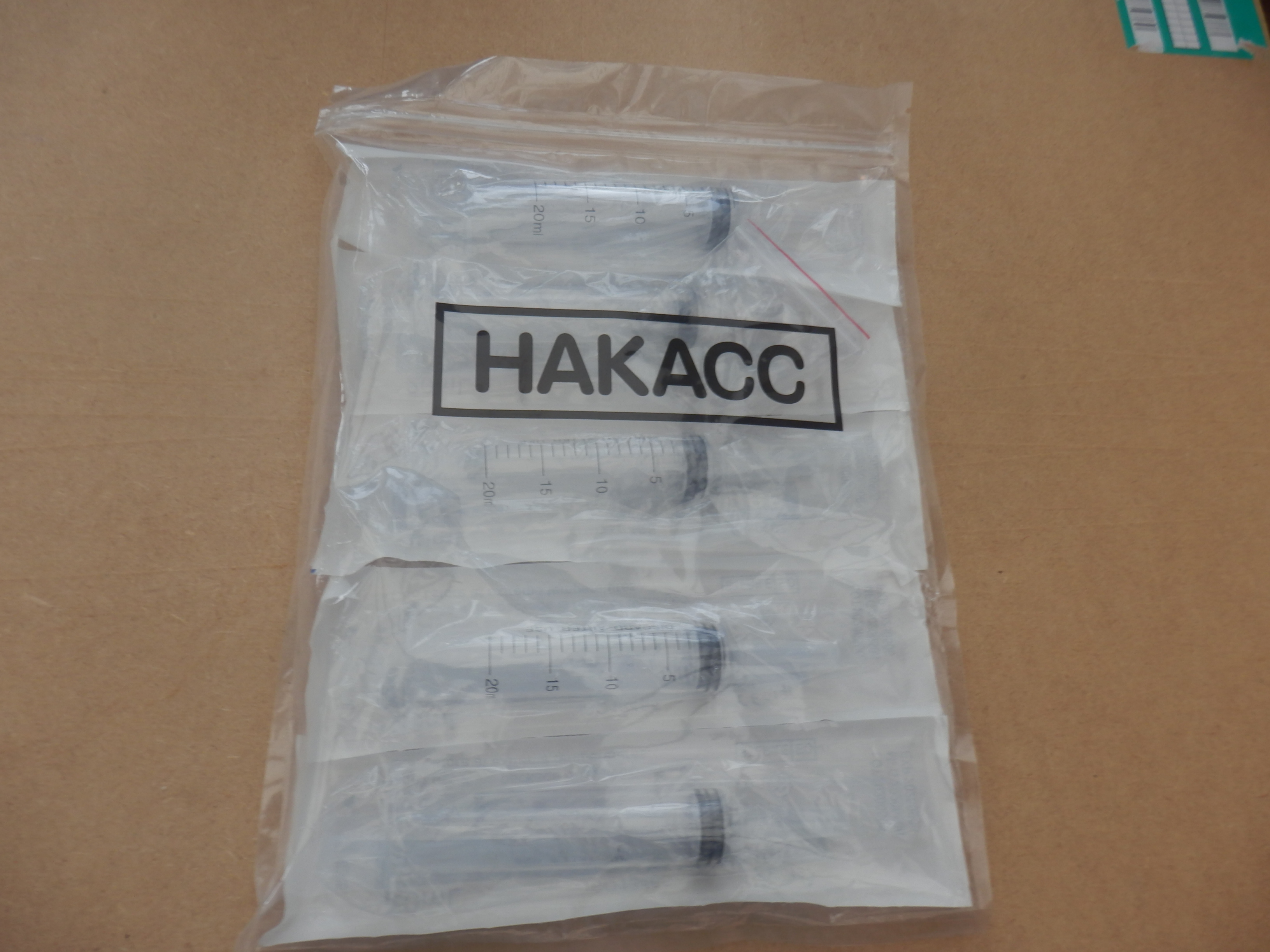 HAKACC 5PCS 20ml Sterile Disposable Syringes