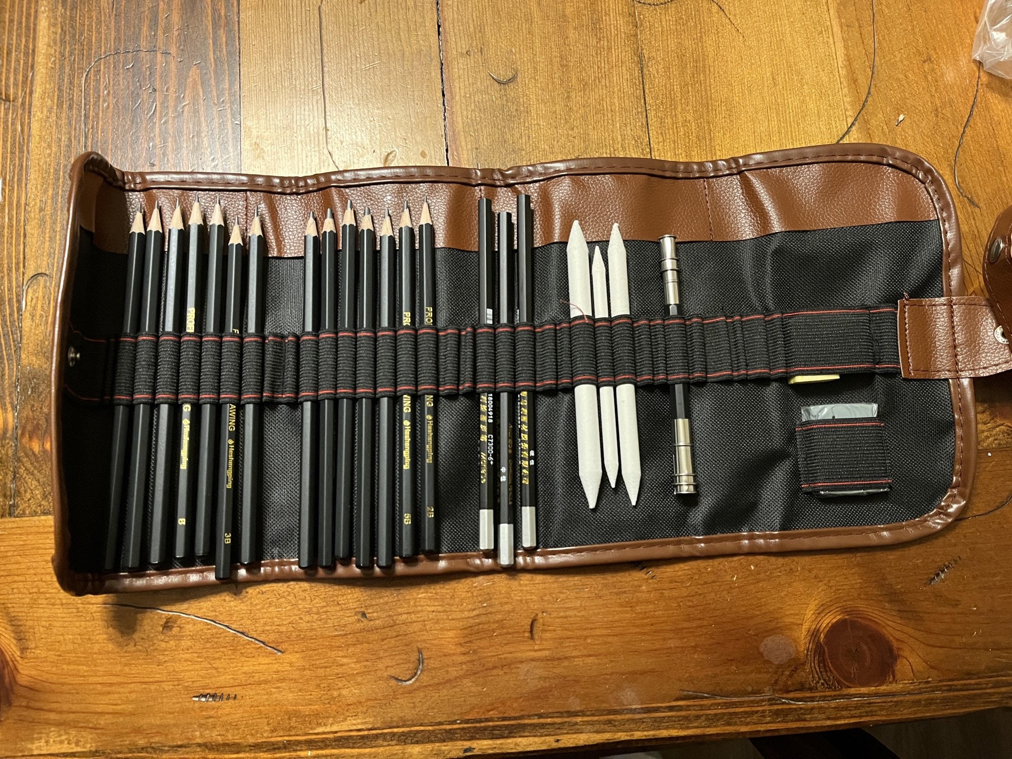 Set of Graphite Charcoal Artist's Pencils
