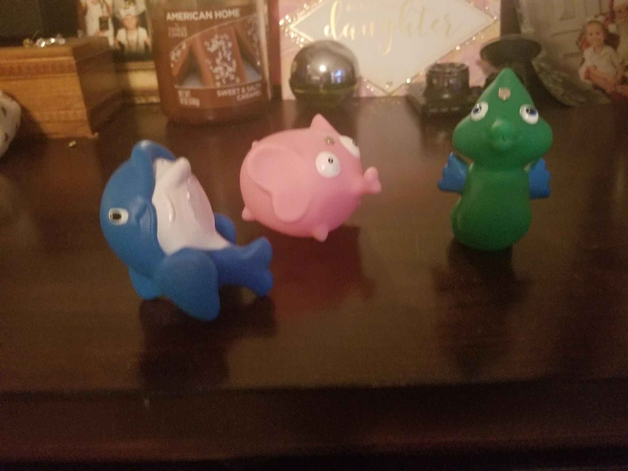 Just the cutest little bath toys.