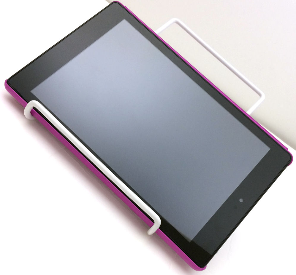 Easel Style Tablet Stand Easily Changes Position For Best Viewing