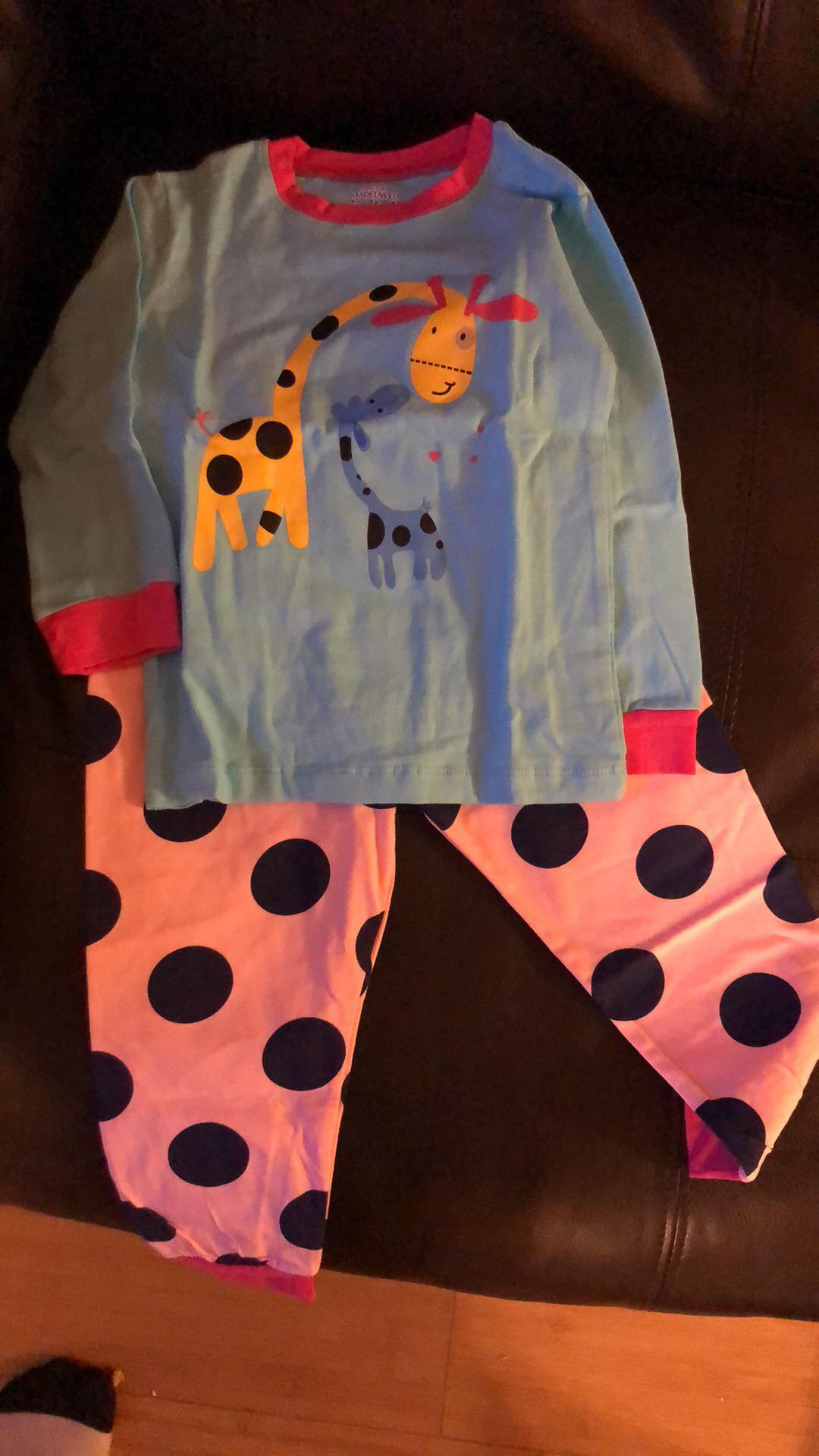 Giraffe and Dots Pajamas