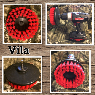 Drill Brush By Vila - Attaches To Any Drill - Effectively Removes carpet Stains, Bathroom And Tile Grime - Save Yourself Time And Energy With This Cleaning Tool