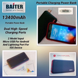 BAITER Portable Charger Power Bank 13400mAh With Dual USB Ports High-Speed Charging Power For iPhone, iPad, Samsung, Cellphones And More