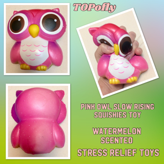 TOPofly Slow Rising Squishies Toys Scented Squeeze Watermelon Stress Relief Toys (Pink Owl)