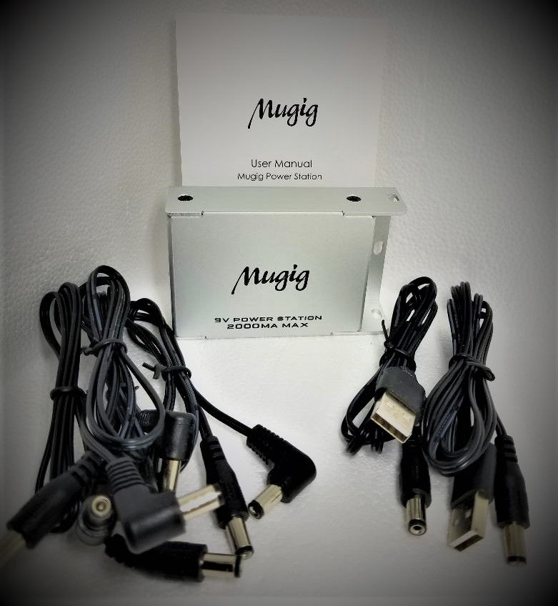 Mugig Pedal Power Supply for Guitar Effect Pedals Multifunctional Power Conditioner with 4 Regulated Outputs Power Station with Adapter and USB lines