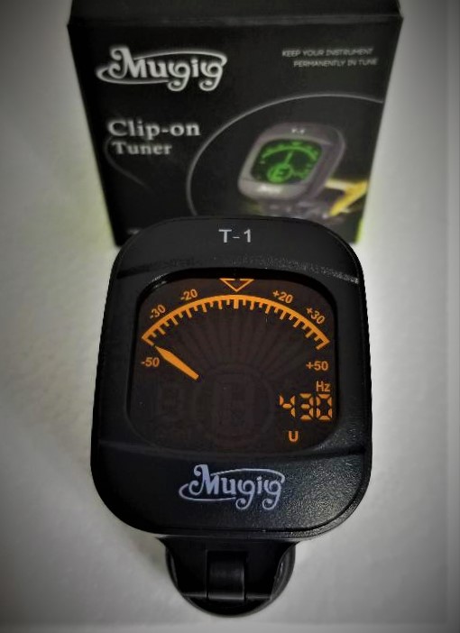 Mugig Tuner Clip-on Tuner for Guitar, Ukulele, Bass, Violin, Chromatic Tuning,Large Clear Colorful LCD Display (38% Greater View),Calibrated Pitch,Battery Included, Auto Power Off