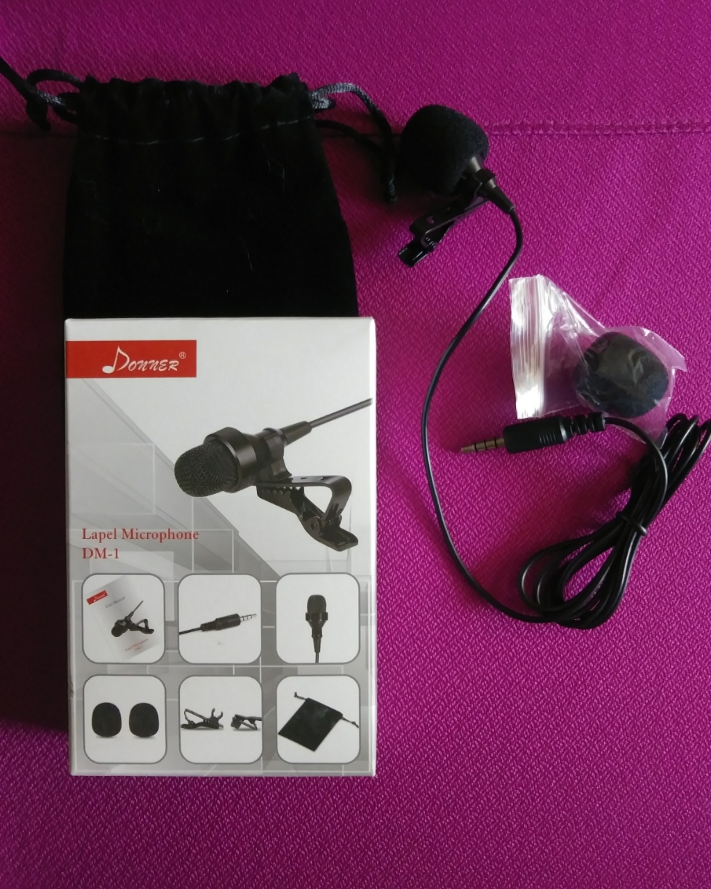 Donner DM-1 Lapel Microphone Mini Clip-on Omnidirectional Condenser Lavalier Mic