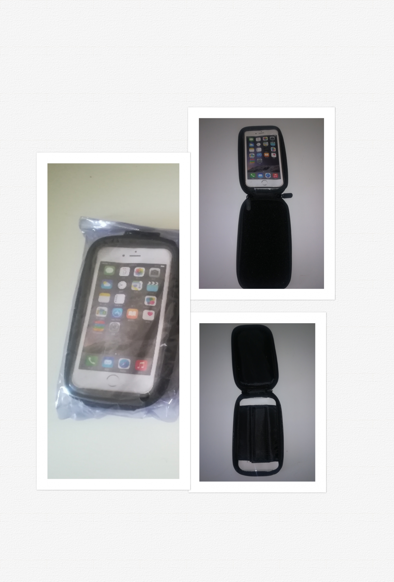 Le sac de vélo a 2 poches latérales et un autre sur le dessus pour l'écran tactile de téléphone portable.