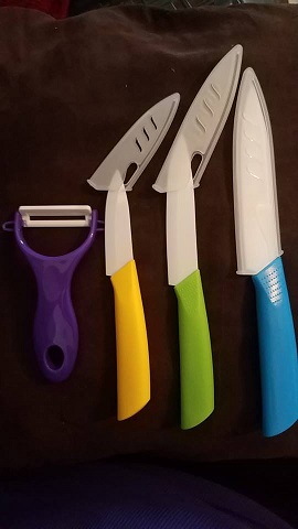 Ceramic Cutlery Kitchen Knives w/Fruit Peeler
