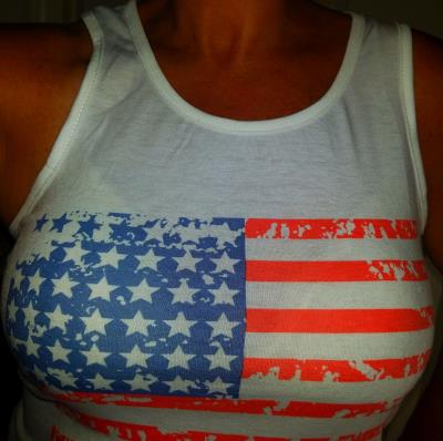 LaLaMa Womens American Flag Shirt Tank Top