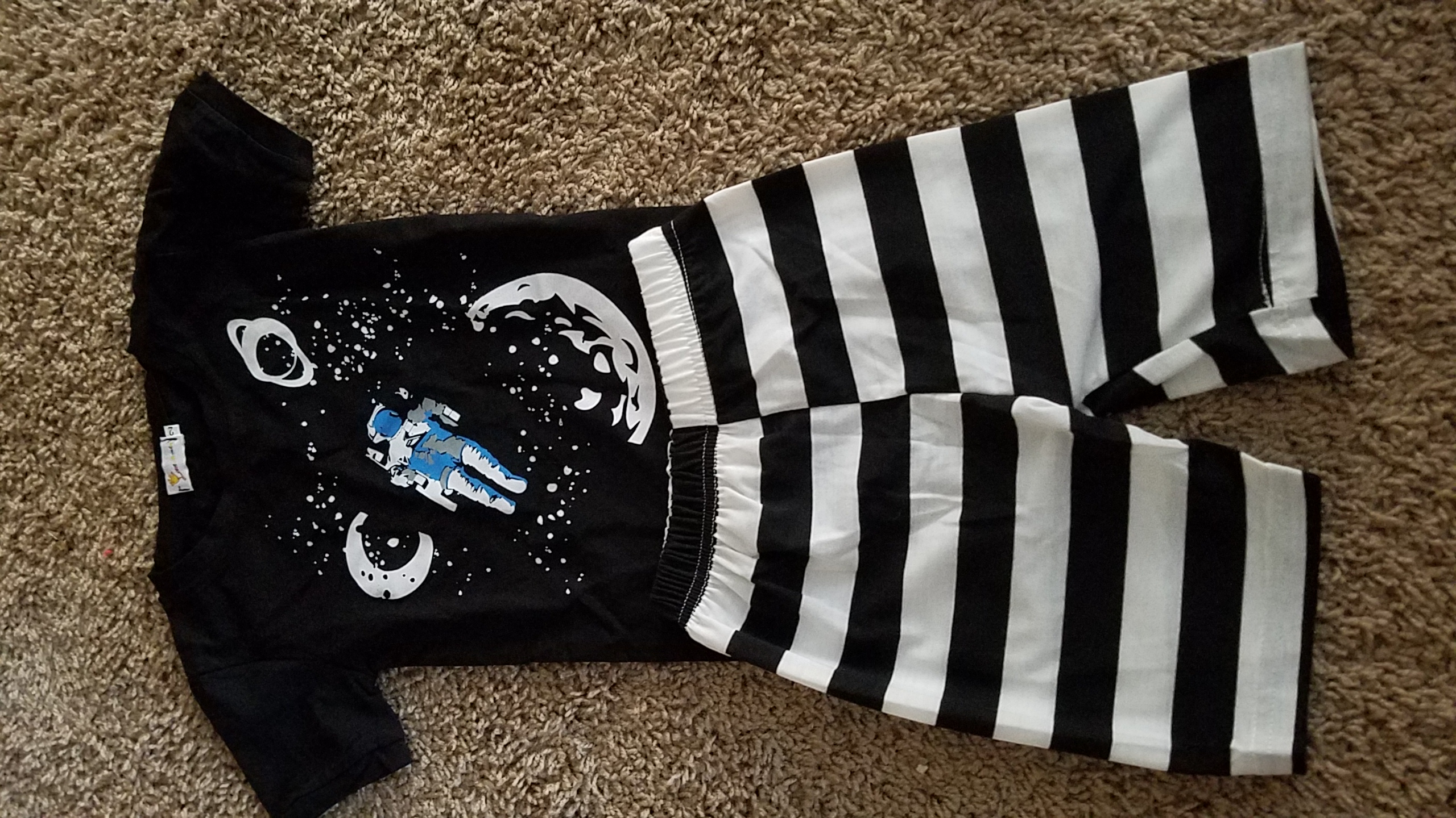 Beautiful pajama set, but the smaller size is still a little big for my son.