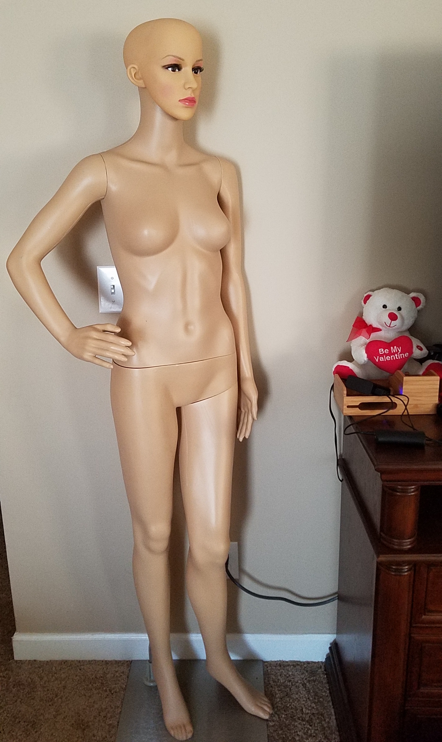 Just surprised my wife with this mannequin for her business...But...forgot the wig!