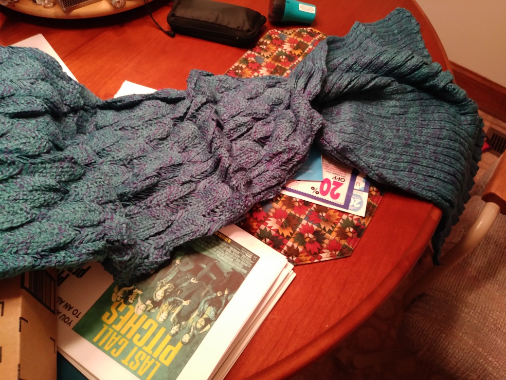 Beautiful crochet mermaid tail blanket